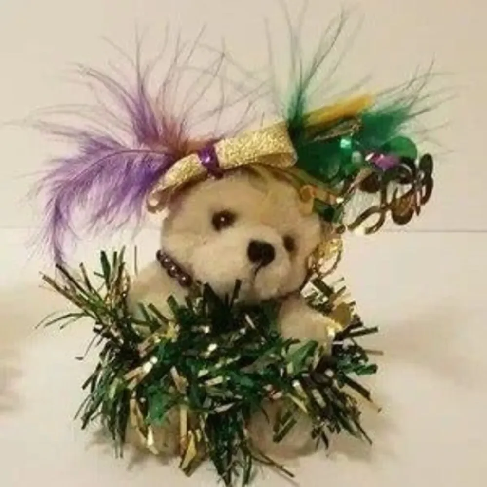 Mardi Gras Bears Handmade Festive